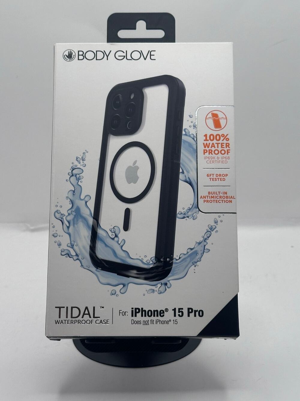 Body Glove Tidal Waterproof Case iPhone 15 Pro Clear/Black MagSafe NWT MSRP: $50